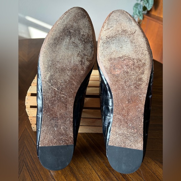 Veronica Beard Griffin Loafer Glossy Black Crocodile-Embossed Leather Women’s 11 - Picture 5 of 10